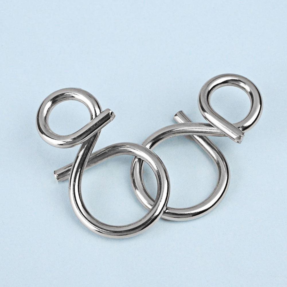 8pcs Metal Puzzle Brain Teaser Mainan Logam Besi Asah Otak Kecerdasan