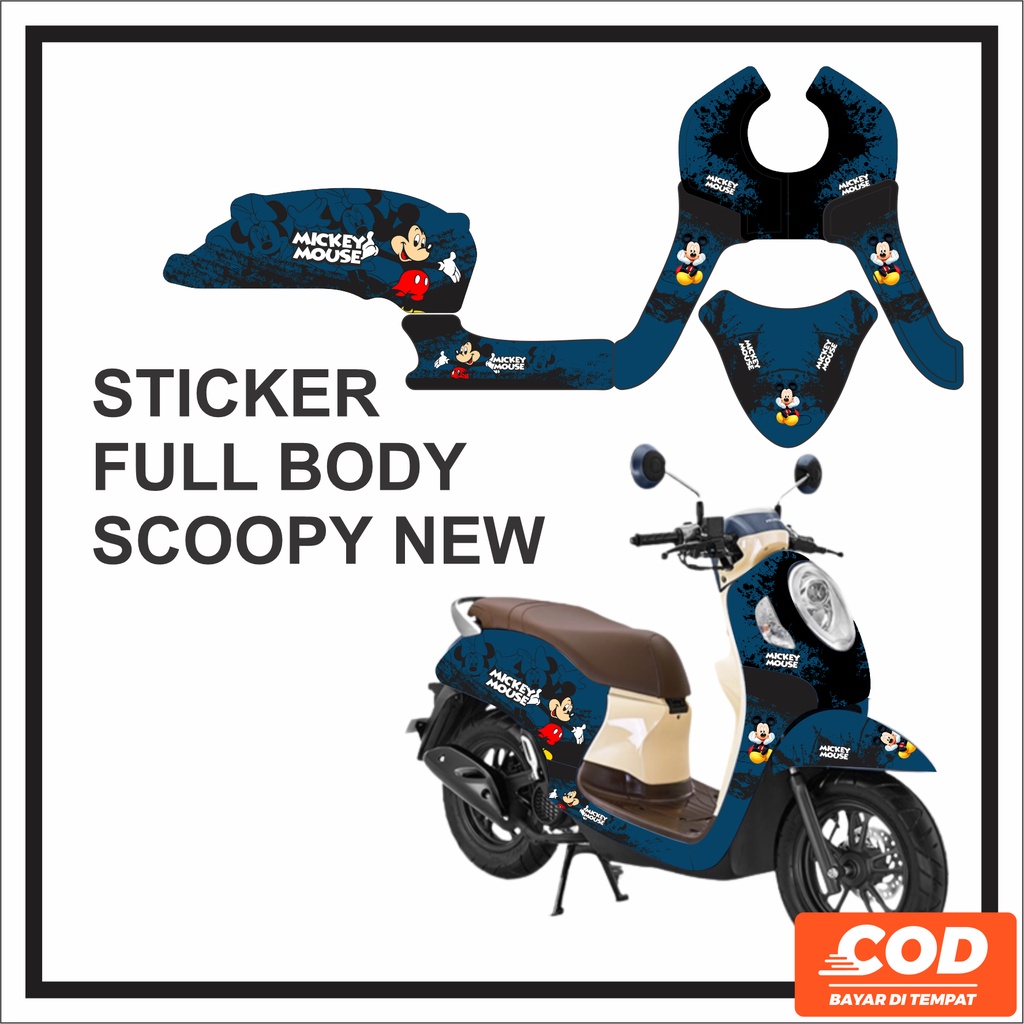 Stiker Scoopy 2020 Full Body Motif Karakter Kartun Mickey Mouse Bisa COD