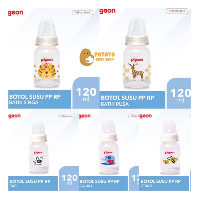 Botol susu PIGEON Pp Rp 120Ml With Silicone Nipple Size S / Botol Susu Bayi