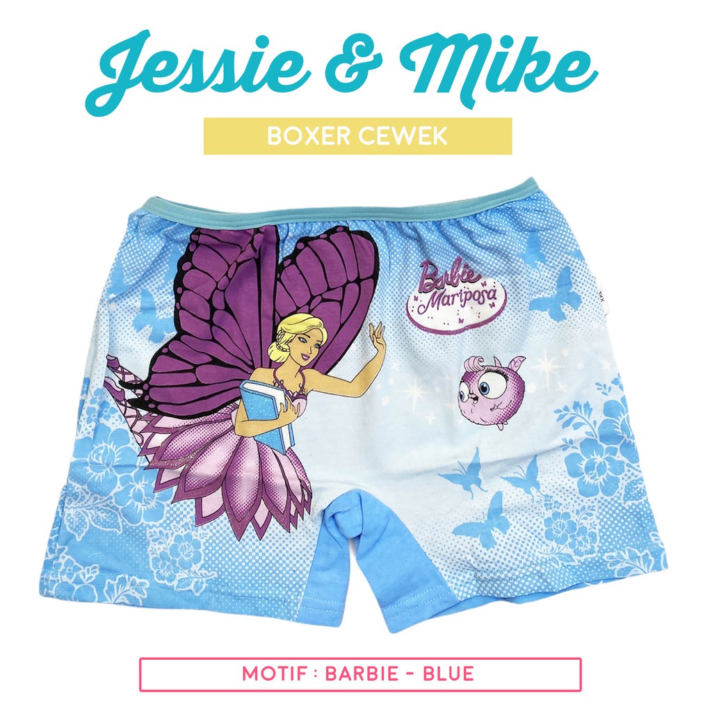 Celana Boxer / Semilong Anak Cewek Karakter Jessie & Mike Size XXL