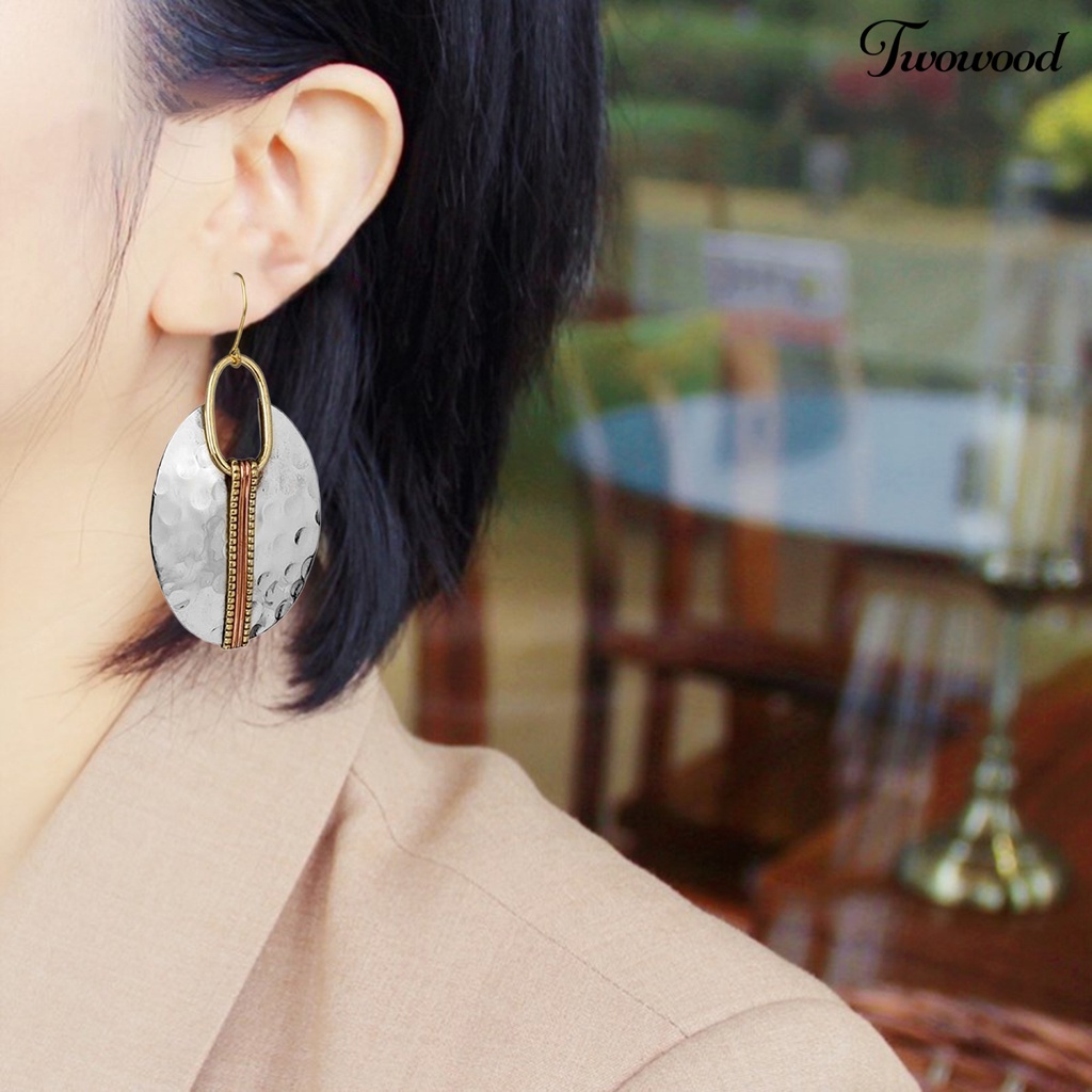 1 Pasang Anting Hook Bentuk Geometris Gaya Vintage Untuk Kencan