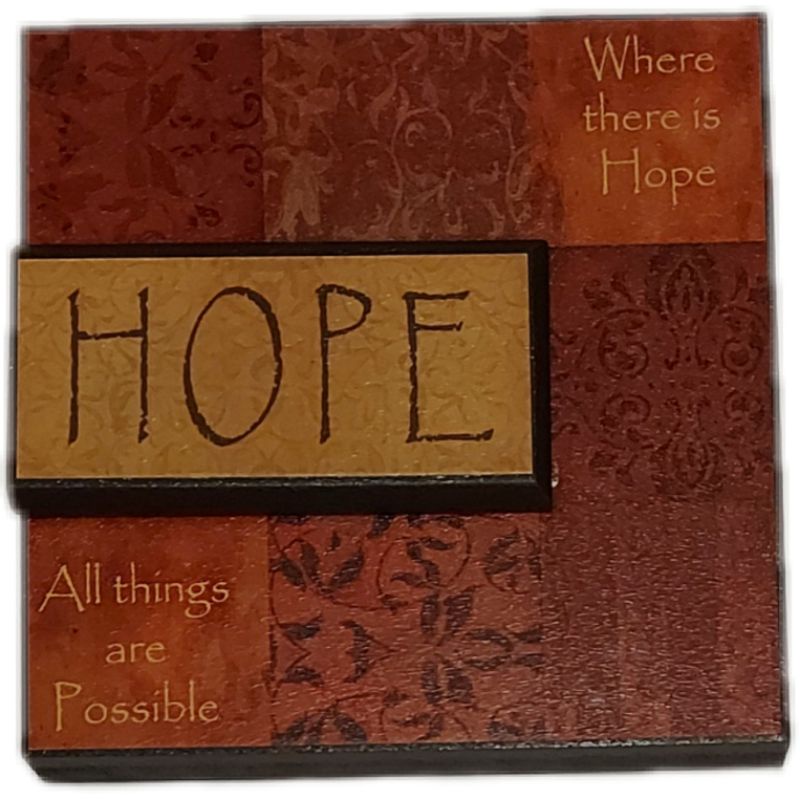 DICKSONS PAJANGAN HIASAN DINDING HOPE ALL THINGS ARE POSSIBLE 15x2.5x15cm