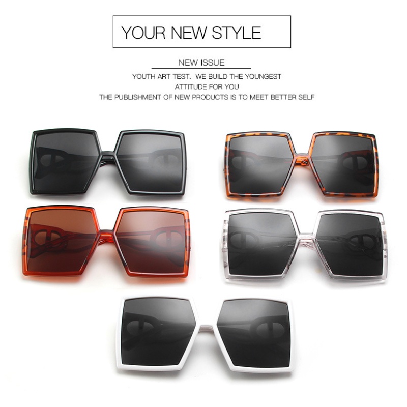 (YUZHU) TERSEDIA &amp; COD Kacamata Hitam Wanita Korea Gaya Oversized Square Kacamata Cewek INS Fashion Sunglasses