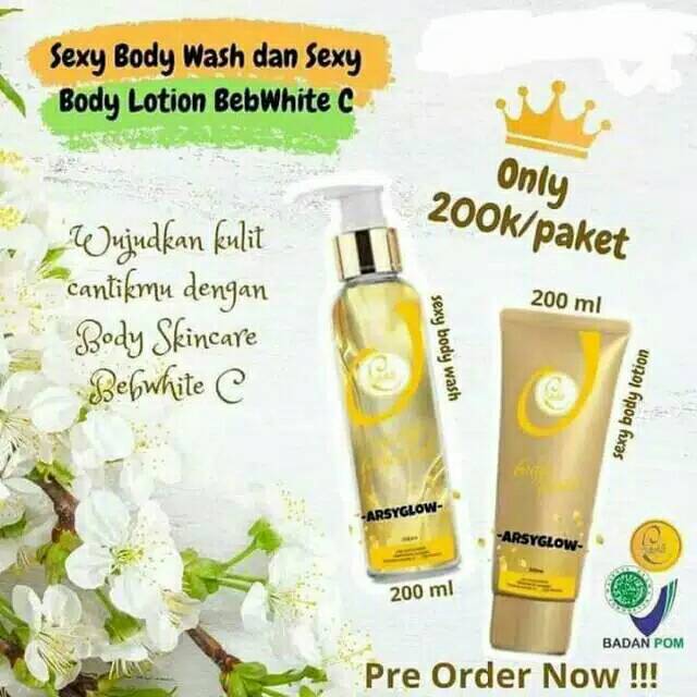 Bebwhite C body lotion dan body wash | sexy body wash and body lotion bebwhite C | bebwhite C body