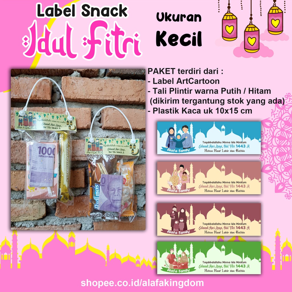 

Alafakingdom 05-08 Label Snack+Plastik Ukuran Kecil / Label Snack Lebaran / Label Snack Idul Fitri