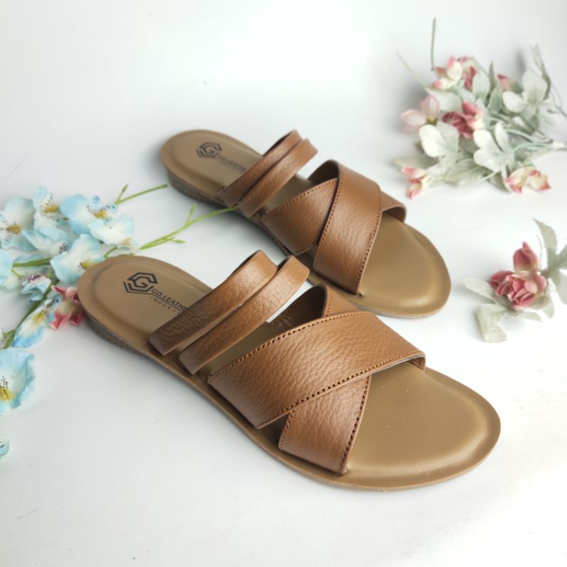 Sandal kulit garut - Sandal kulit papirut garut - Sandal garut wanita asli