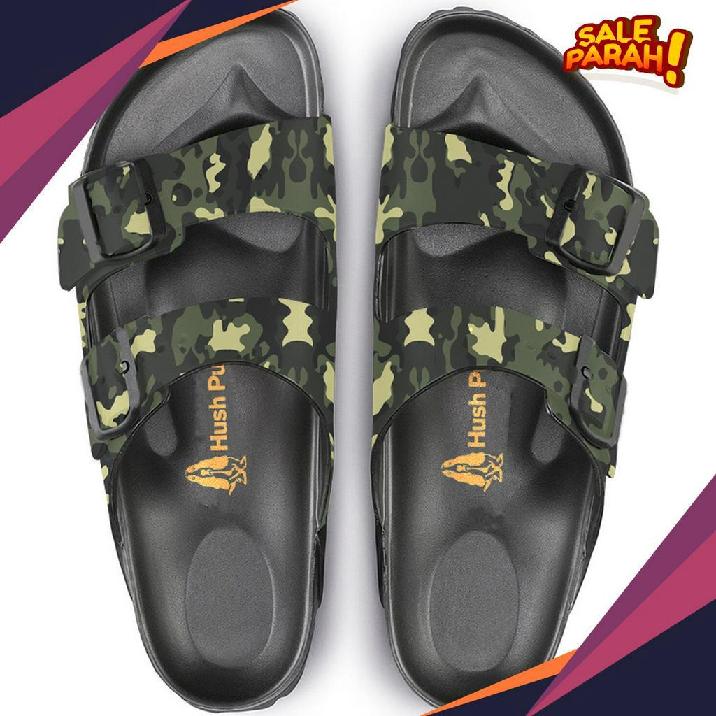 BARANG ORIGINAL Sandal Gesper Ganda Pria Sendal Karet Sandal Korean Style Hush Puppies Sendal Cowok 