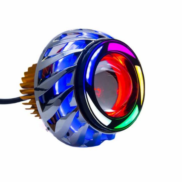Lampu depan projie Lampu projie mini rainbow model kipas