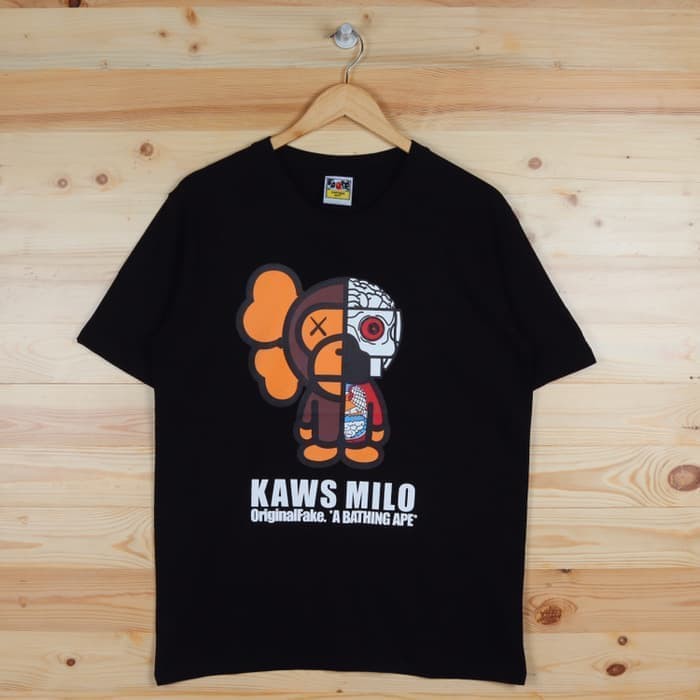 Kaos Baju Obral Combed 30 Distro BAPE APE KAWS MiLO polos custom bikin HS-904