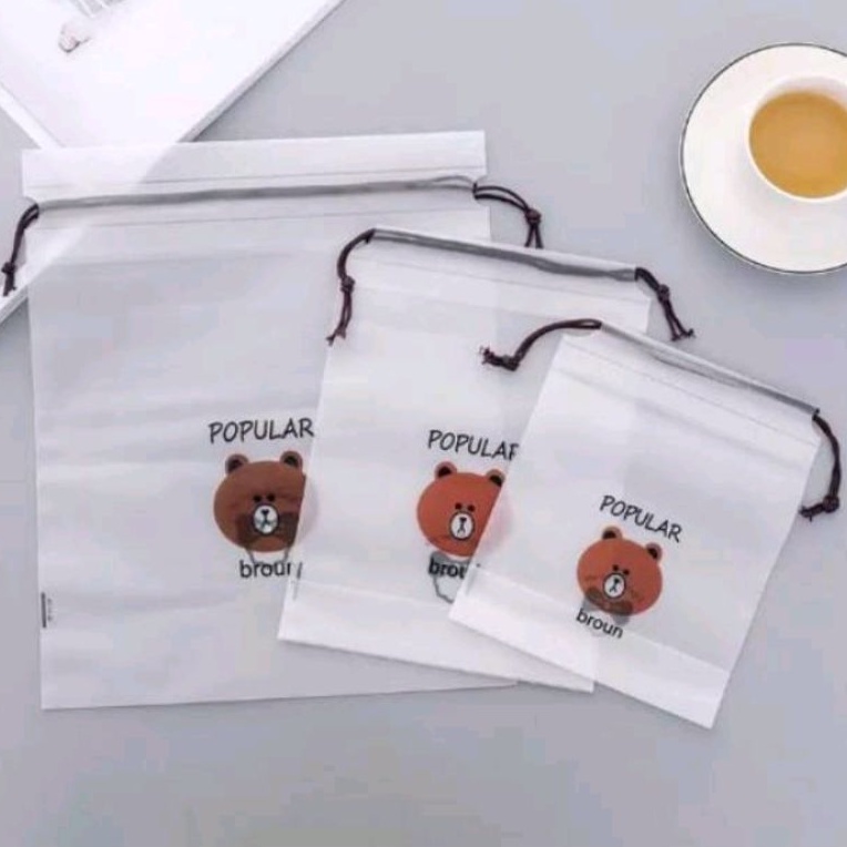 Tas Kosmetik Line Transparan Make up Pouch