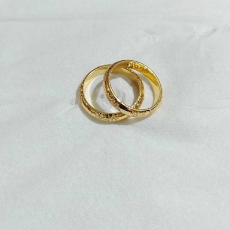 Cincin kawin dewasa pasir lapisan emas 24k