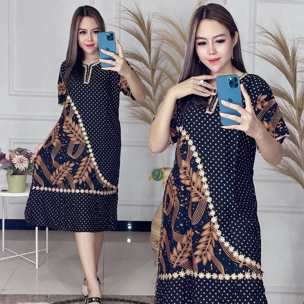 Dress Bumil Ibu Menyusui Daster Arab Rayon Lengan Pendek Resleting Depan Busui Halus Adem Kekinian