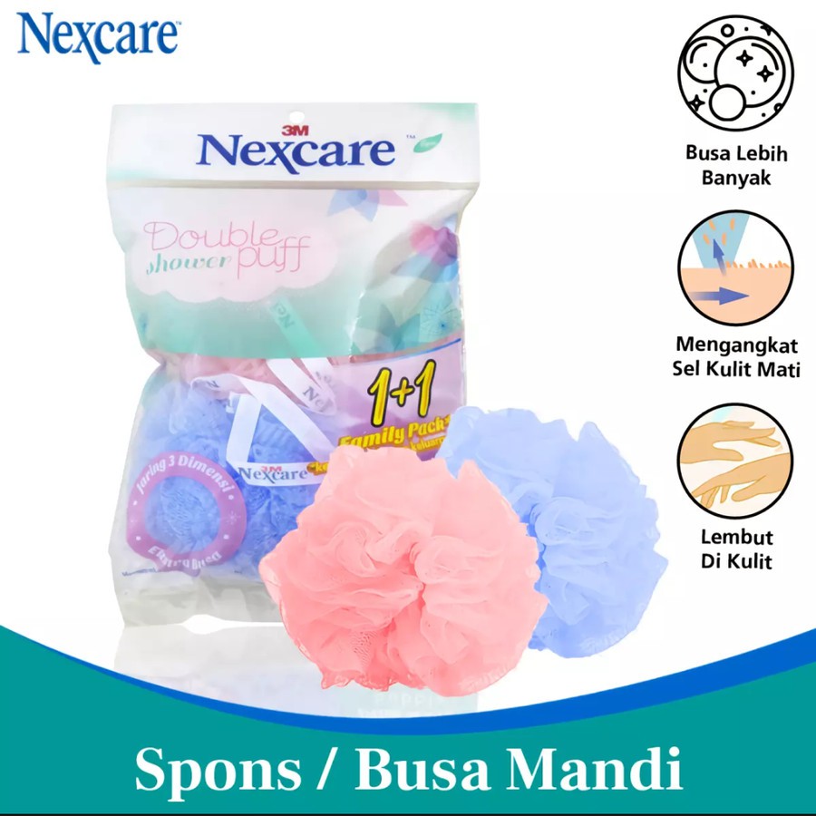 3M Nexcare Double Shower Puff NS-02 / Spons Mandi