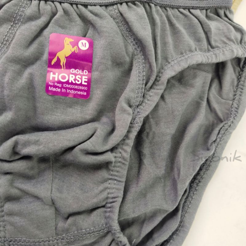 CD Brief Celana Dalam Pria Dewasa M L XL Karet Boxer HORSE GOLD Katun Murah Sigonik