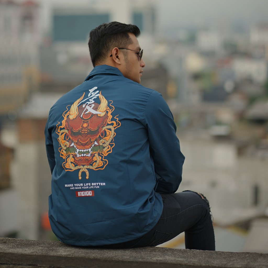 INST JAKET WINDBREAKER COACH ORIGINAL INDIGO BARONG