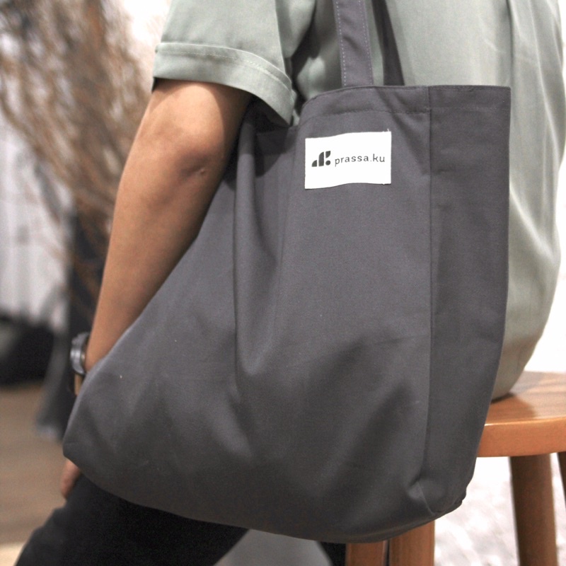 Prassa.ku | Facile Canvas.ku Grey - Tas Tote | Totebag Kanvas