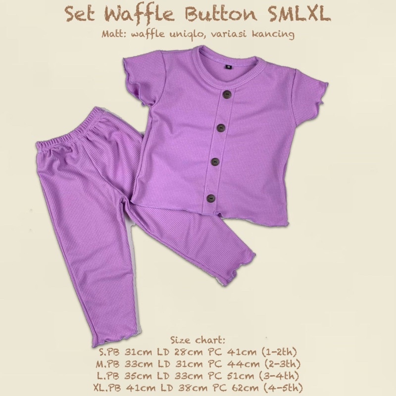 Setelan Anak Waffle Button Original Kaos Super Premium Pakaian Anak Perempuan Terlaris Termurah Best Seller