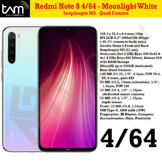Redmi note 8 4/64 BARU