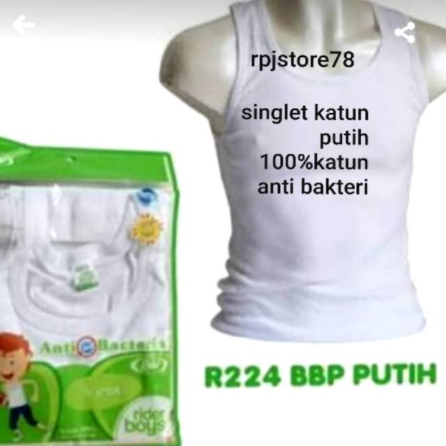 KAOS SINGLET R 224 BB ANAK LAKI PUTIH KATUN