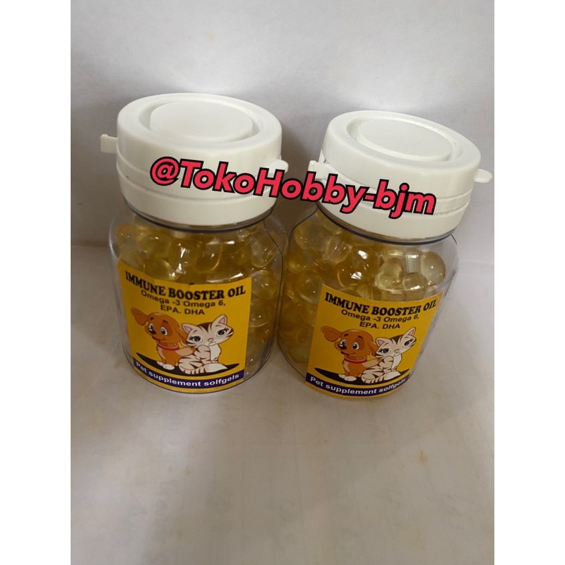 booster minyak ikan kucing anjing / fish oil anjing kucing - vitamin bulu hewan