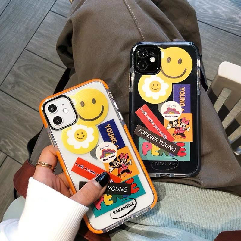 Smiley Pola IPhone 6 6 S Plus 7 8 Plus SE X XS XR X Max 11 11pro 11 Promax 12 12promax Smiley Silicone Ponsel Case Ks7ttt