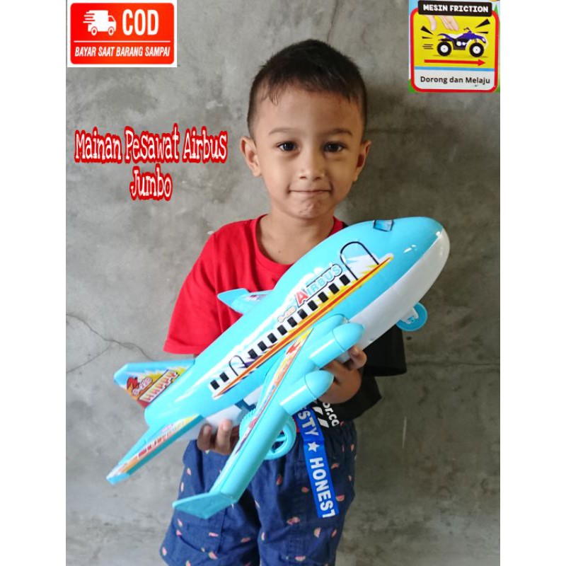 Mainan Anak Pesawat Airbus Jumbo/ Mainan Pesawat Ukuran Besar Jumbo