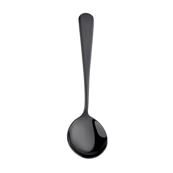 Spoon Stainless Steel Big Round BLACK 16 CM - Sendok Bulat Es Cream Sendok Dessert