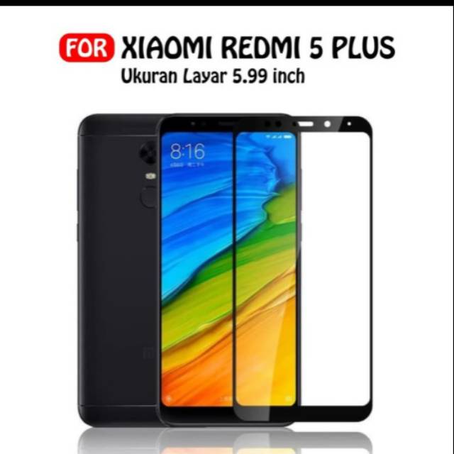 TEMPERED GLASS FULL REDMI 5 PLUS
