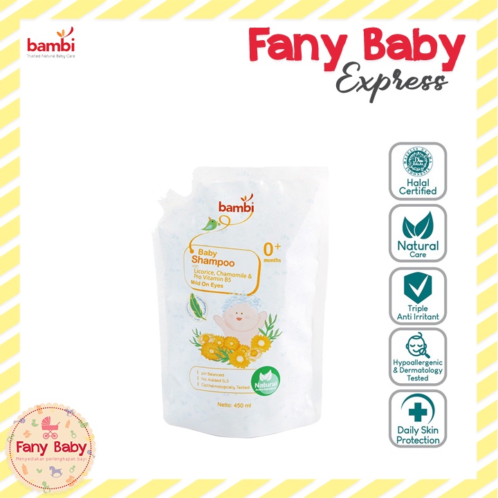 BAMBI BABY SHAMPOO W/ CHAMOMILE &amp; ANTI IRRITANT REFILL 450ML