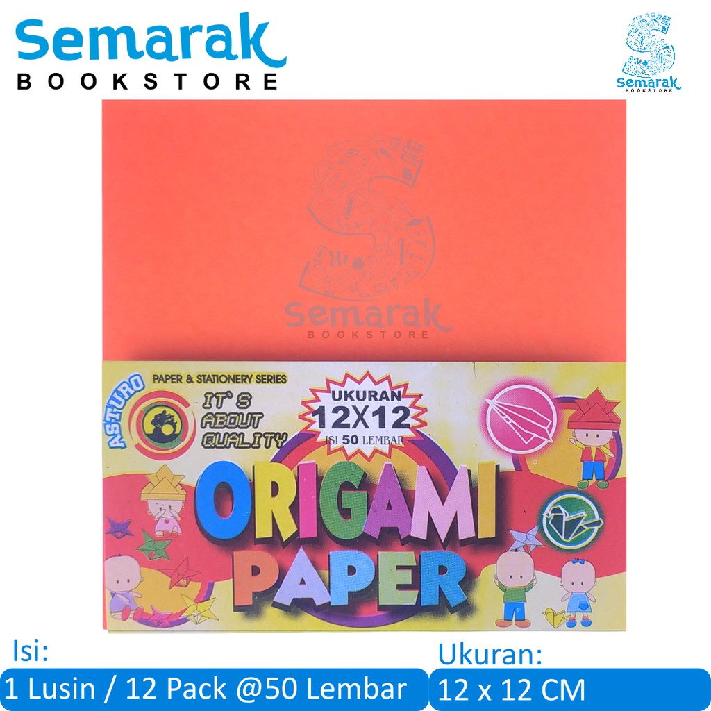 

Kertas Warna Asturo Origami Paper 12 X 12 CM [1 Lusin / 12 Pack @50 Lembar]