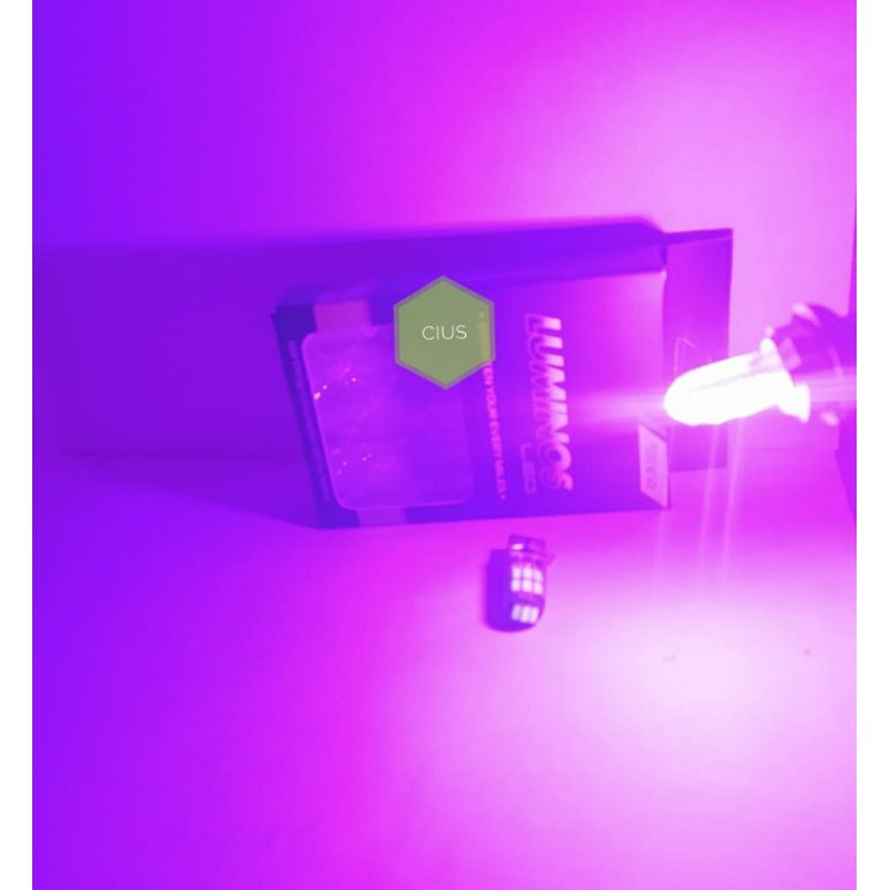 LAMPU LED T10 CRYSTAL 15 titik LUMINOS untuk sein senja plat motor mobil harga 1 buah-Purple