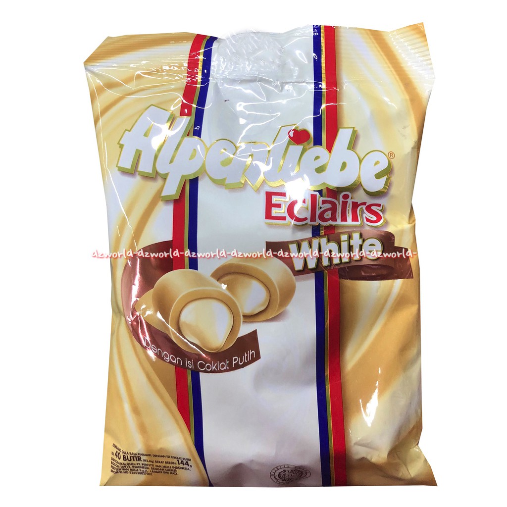 Alpenliebe Eclairs White Candy 144gr Permen Dengan Isi Cokelat Putih Alpenlibel Alpen liebe