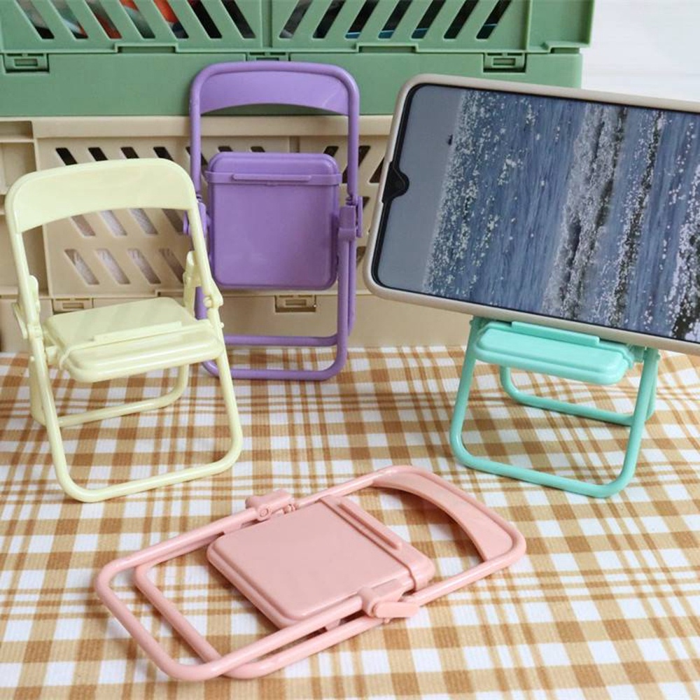 Holder hp Macaron / Stand Dudukan Handphone Universal Multifungsi Bentuk Kursi Lipat Warna Macaron