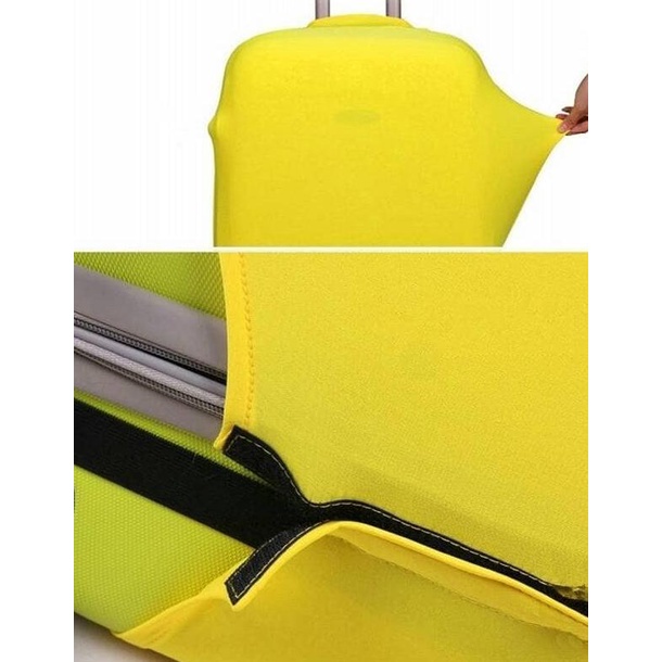 ⅎ Cover Pelindung Koper Tas Koper Elastis Cover Luggage Travel - M Hitam ✧
