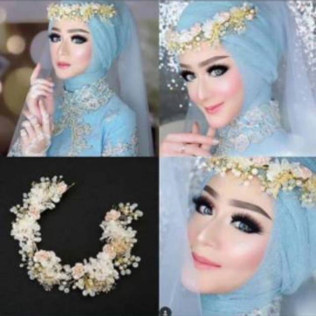 Headpiece bunga pengantin/hiasan bunga hijab/headpiece korea/headpiece hijab