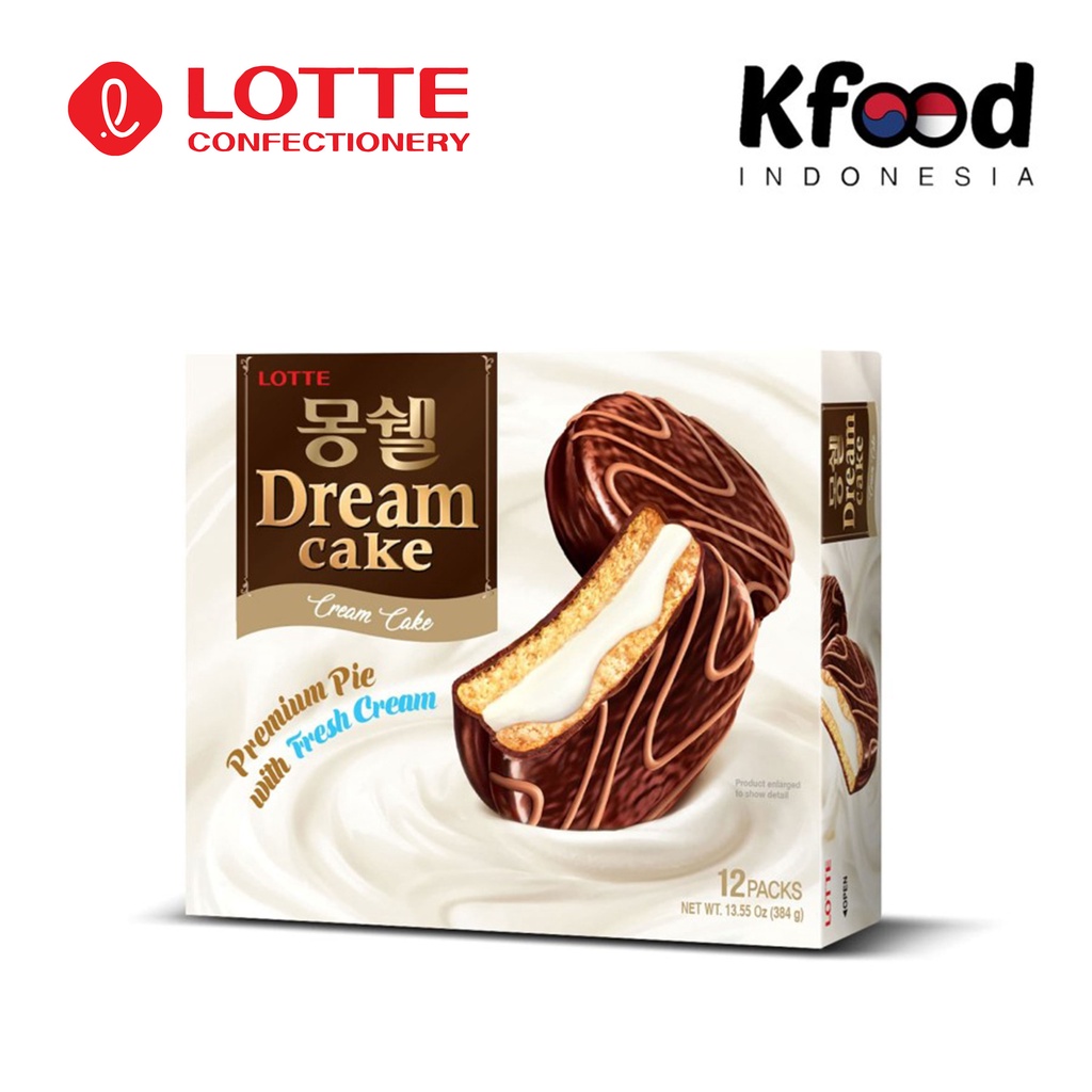 

Kfoodind - Lotte Moncher Cream Cake 408gr - Soft Cake Berbalut Krim Coklat