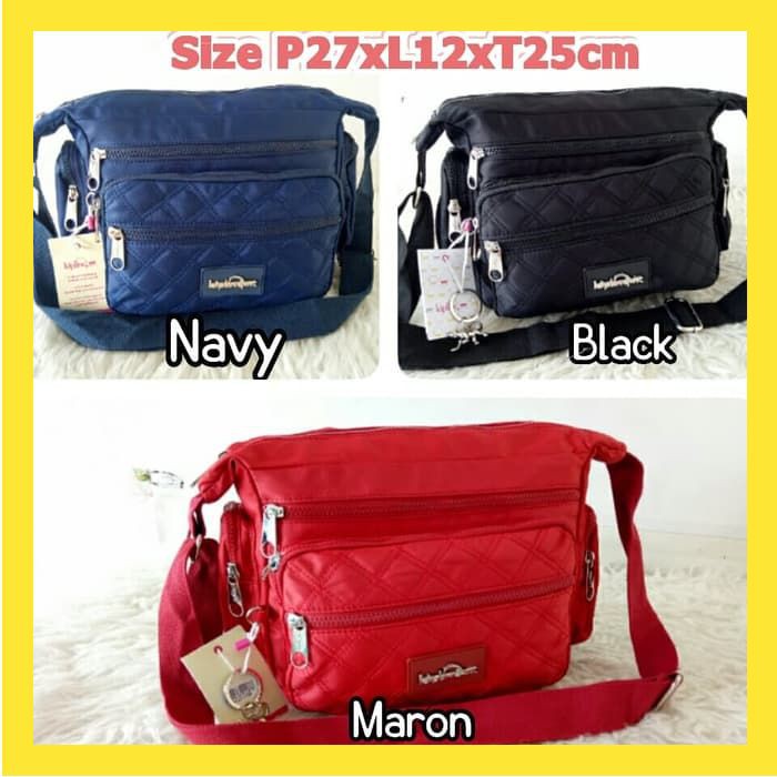 TAS SELEMPANG WANITA KIPLING ORIGINAL BORDIR IMPORT SLEMPANG MUAT BANYAK BESAR CEWEK FS209