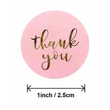 

Label Sticker Thank You Stiker Pink Gold Segel Kemasan Packaging Seal Sealer Paper Bag Kantong