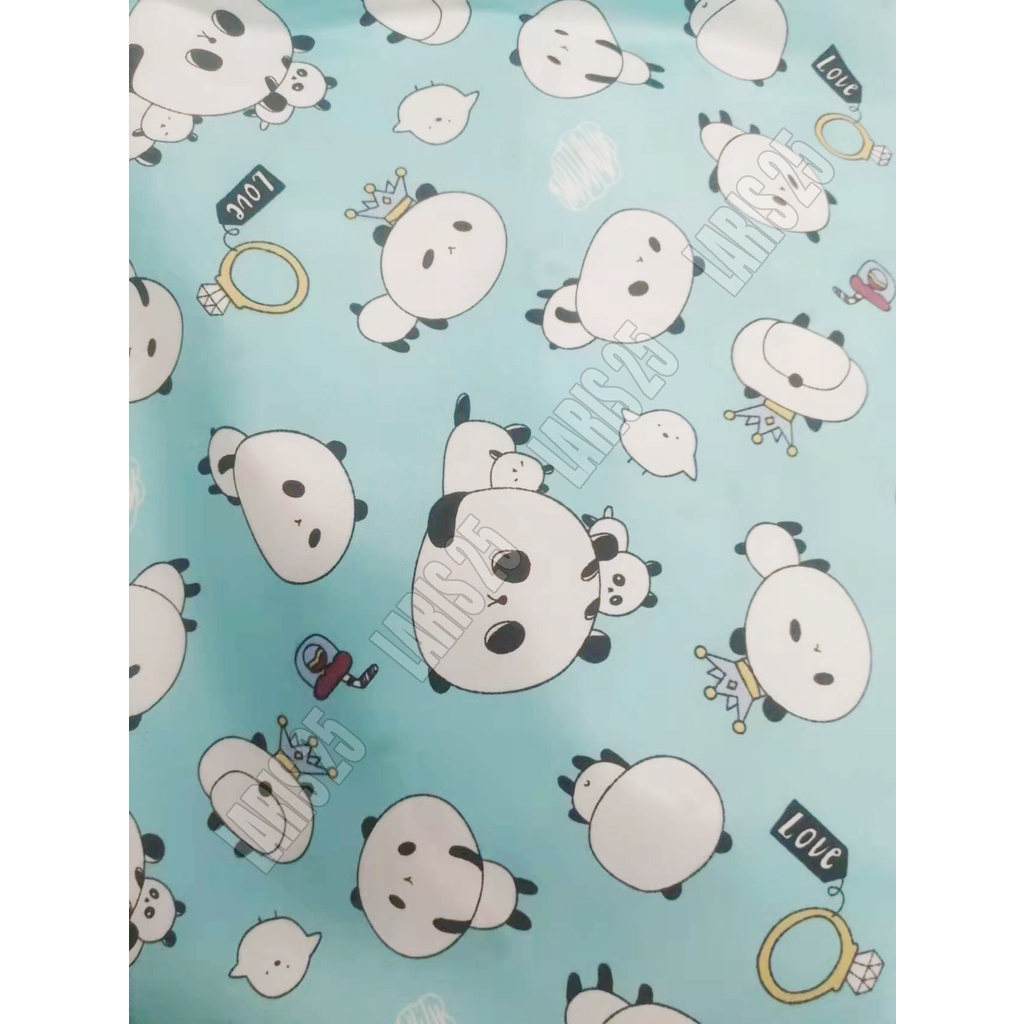 TERMURAH BAHAN KAIN MOTIF PANDA TERLARIS KATUN MIKROTEX UTK SPREI GORDEN BEDCOVER BAJU PER 0,5M DAN 1M