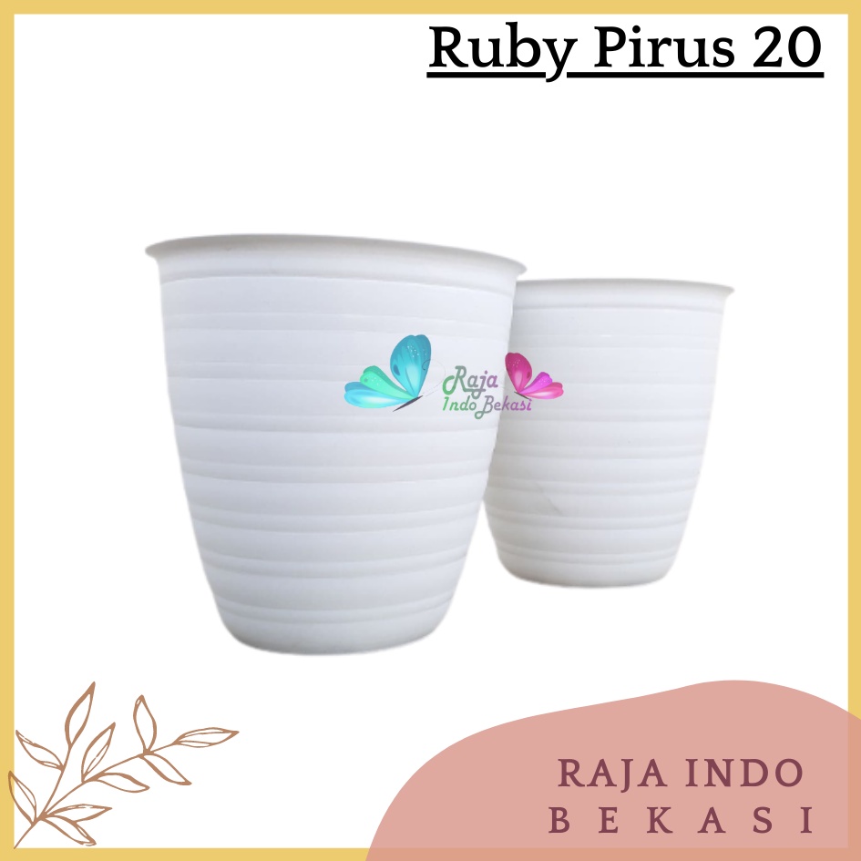 Pot Ruby Pirus 20 Putih - Pot Tawon Tawon Pirus Tirus 15 18 20 21 24 25 30 Cm Putih Hitam Murah