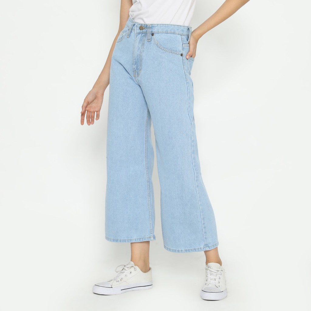 Esrocte Kulot Jeans Wanita Celana Highwaist Panjang P01 ...