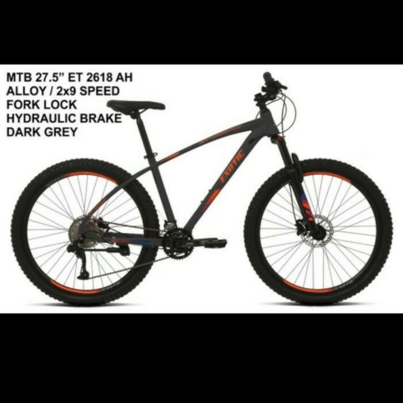 Exotic 2618 AH hidrolik 9 speed aloy MTB 27.5 Sepeda Gunung