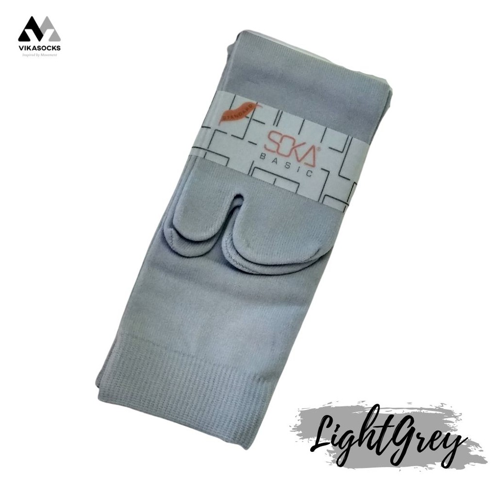 Kaos Kaki Soka Jempol Basic Wanita Hijab Muslimah Size M Pendek Warna Polos-M-LightGrey|AbuMuda