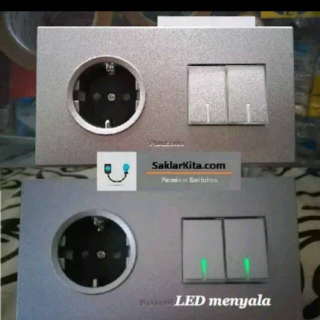 Saklar Dan Stop Kontak Iluminasi 2 Gang Panasonic Style Silver