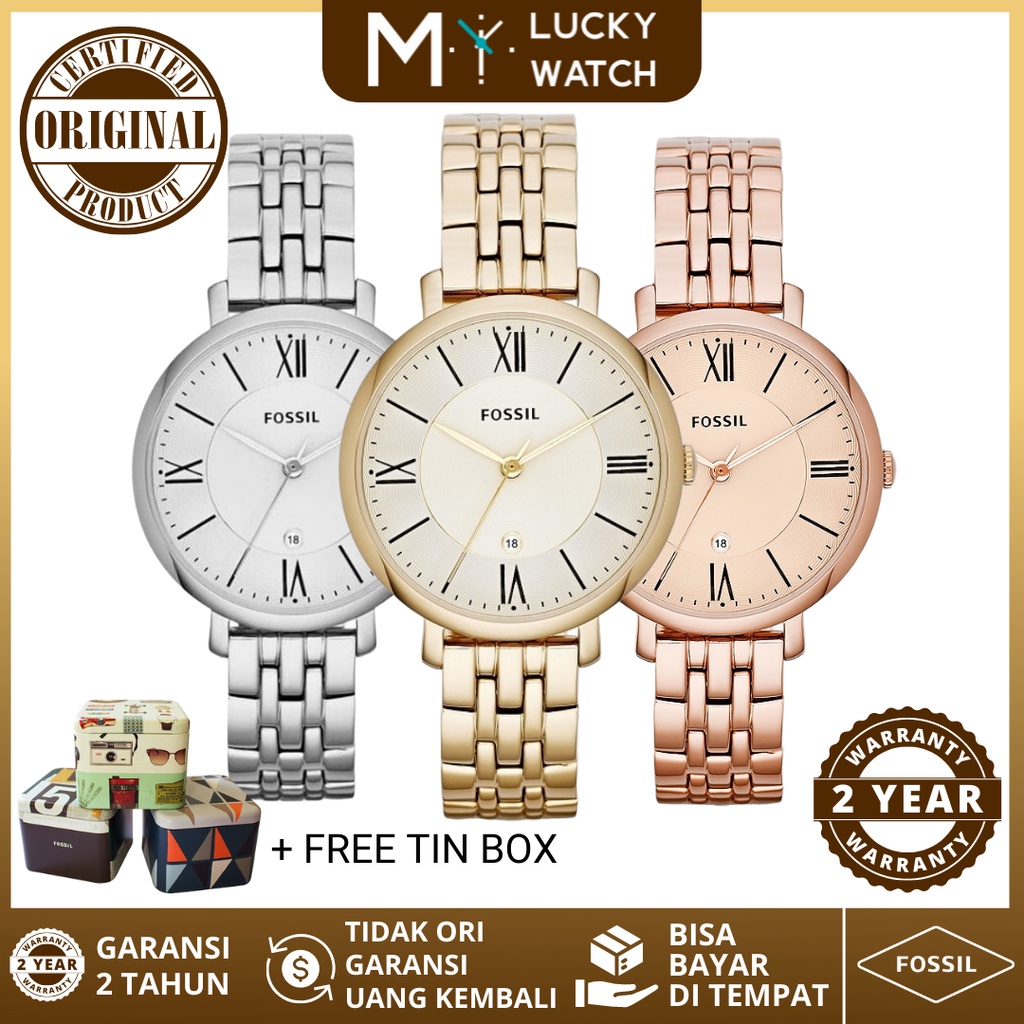 [ Original - Garansi 2 Thn ] Jam Tangan Wanita ES3433 ES3434 ES3435 Series Rose Gold Silver Stainles