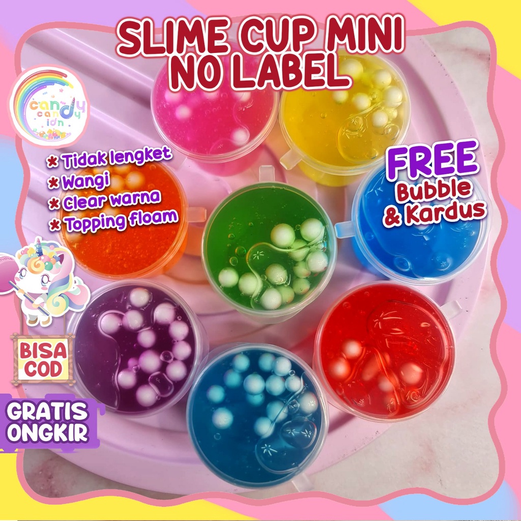 slime mini cup no label by candy tersedia harga grosir