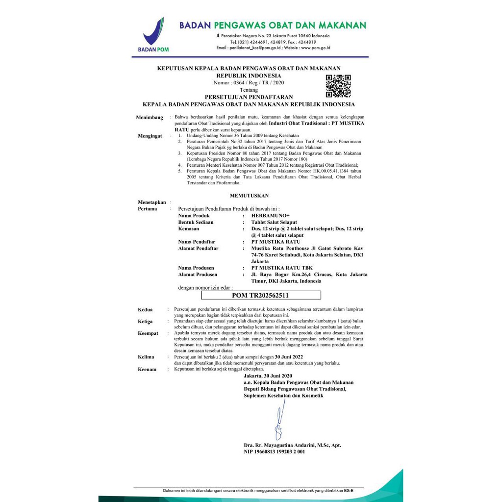 MUSTIKA RATU HERBAMUNO 1 STRIP @4 TABLET