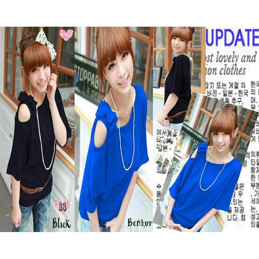 model baju mini dress terkini dan murah One Shoulder Ribbon HDC