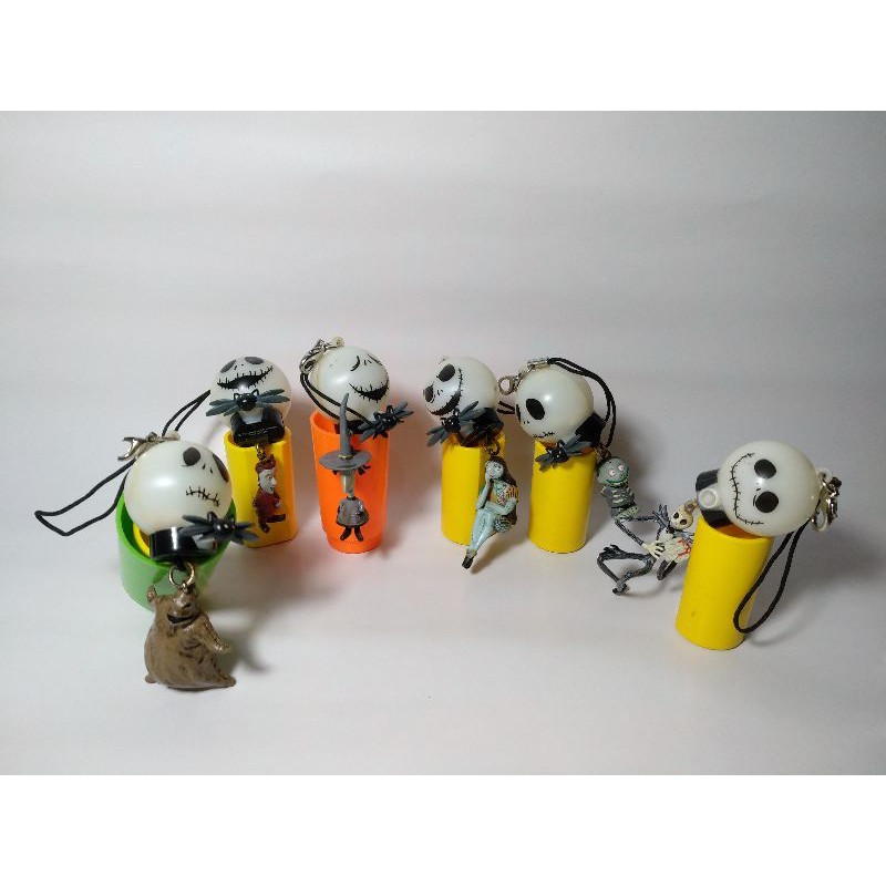 The Nightmare Before Christmas Lampu Jack Skellington Toys Ganci Neon Keychain Gantungan Kunci Hantu