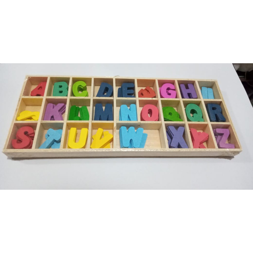 Jual Alphabet Set Besar Kayu Warna Warni / Unique Set Aplhabet Besar AL ...